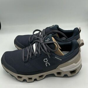 On Running Women's Navy and Beige Sneakers